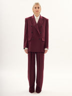 Double Breasted Blazer in Bordeaux