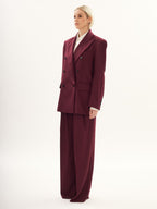 Double Breasted Blazer in Bordeaux