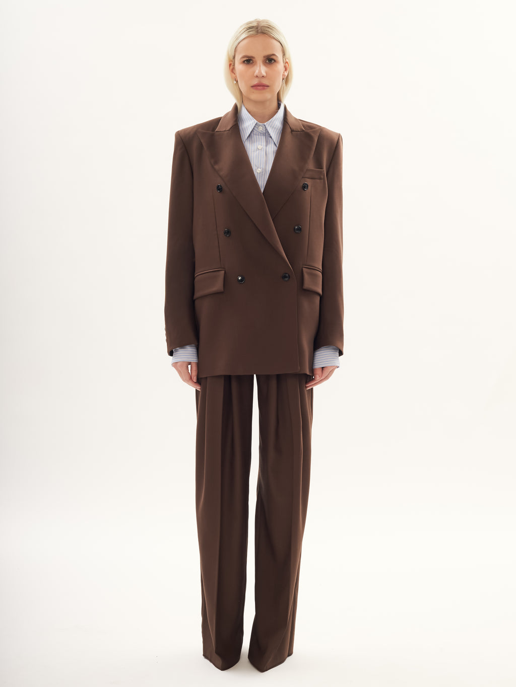 Double Breasted Blazer in Brown