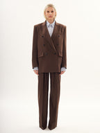 Double Breasted Blazer in Brown