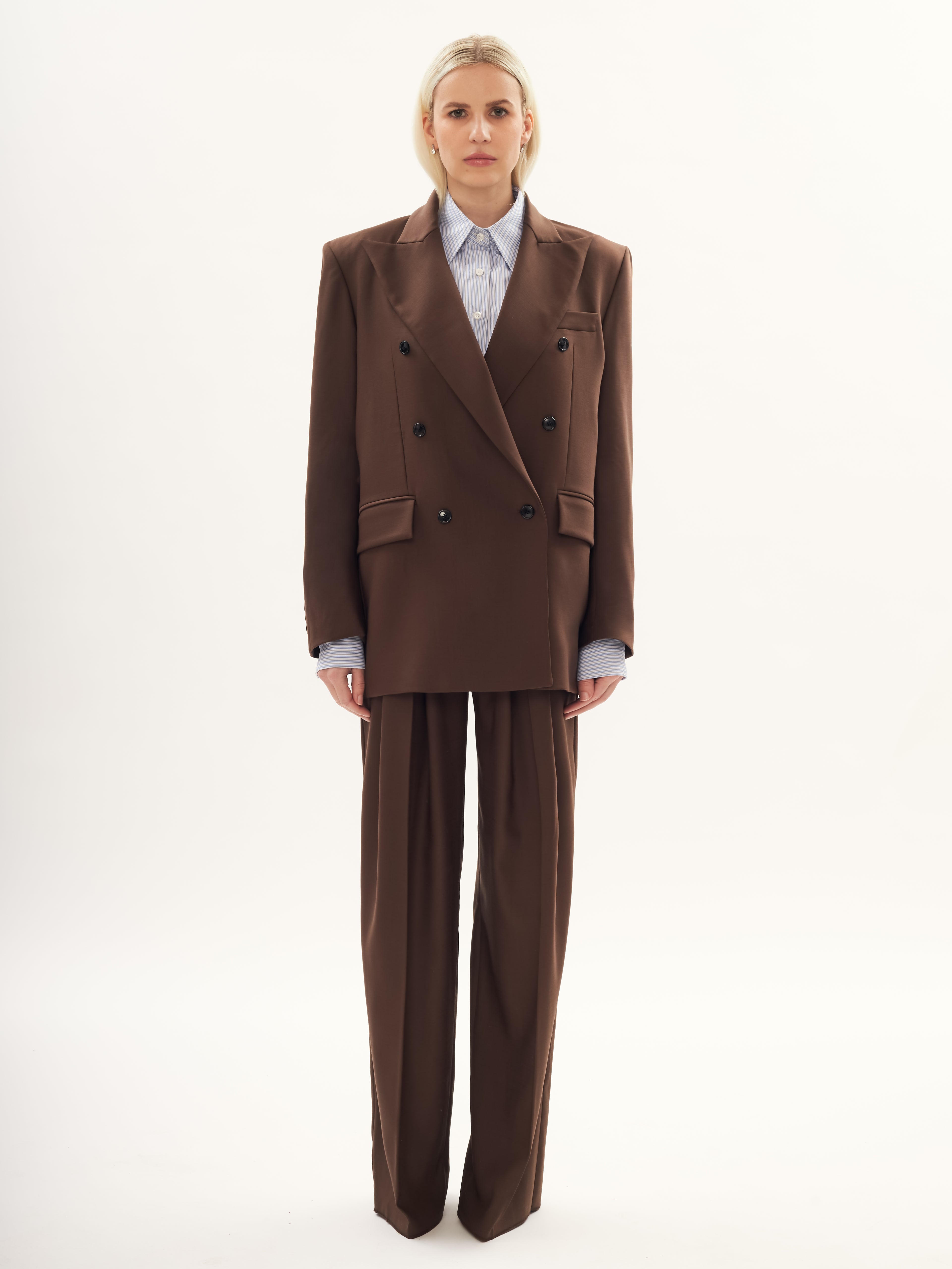 Double Breasted Blazer in Brown