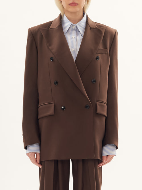 Double Breasted Blazer in Brown