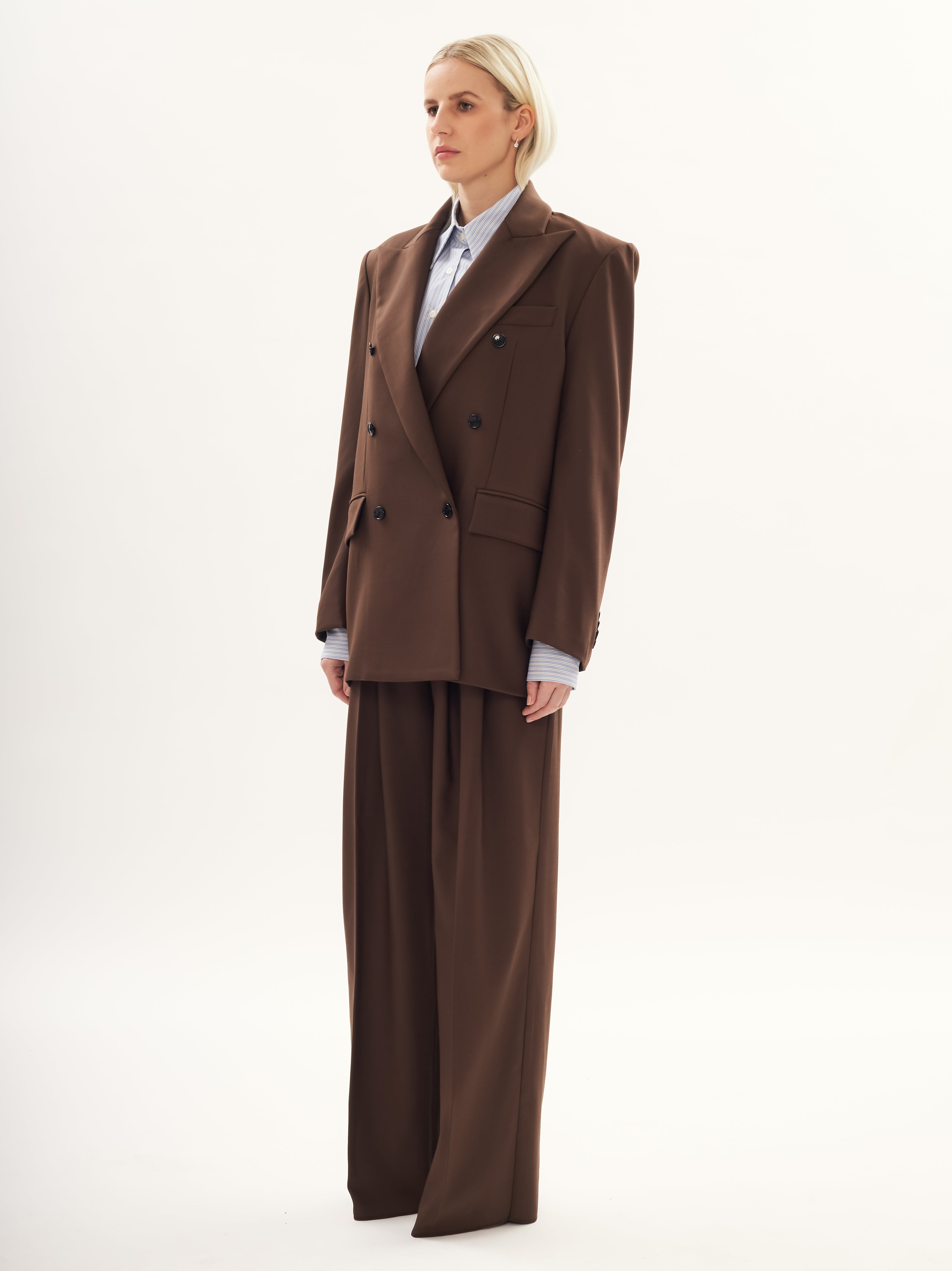 Double Breasted Blazer in Brown