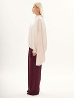 Draped Scarf Blouse in Dusty Pink