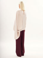 Draped Scarf Blouse in Dusty Pink