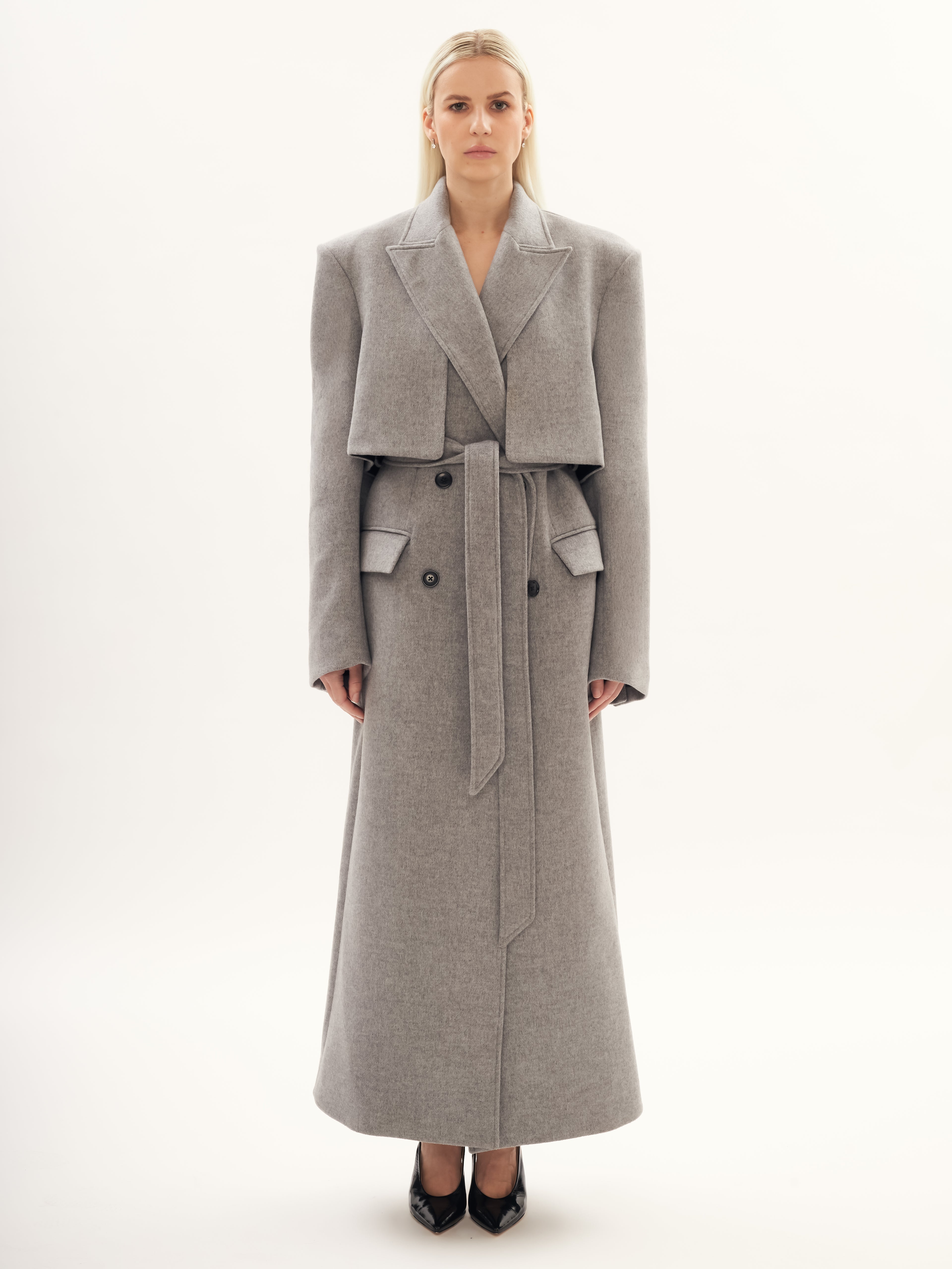 Inverno Trench Coat in Grey
