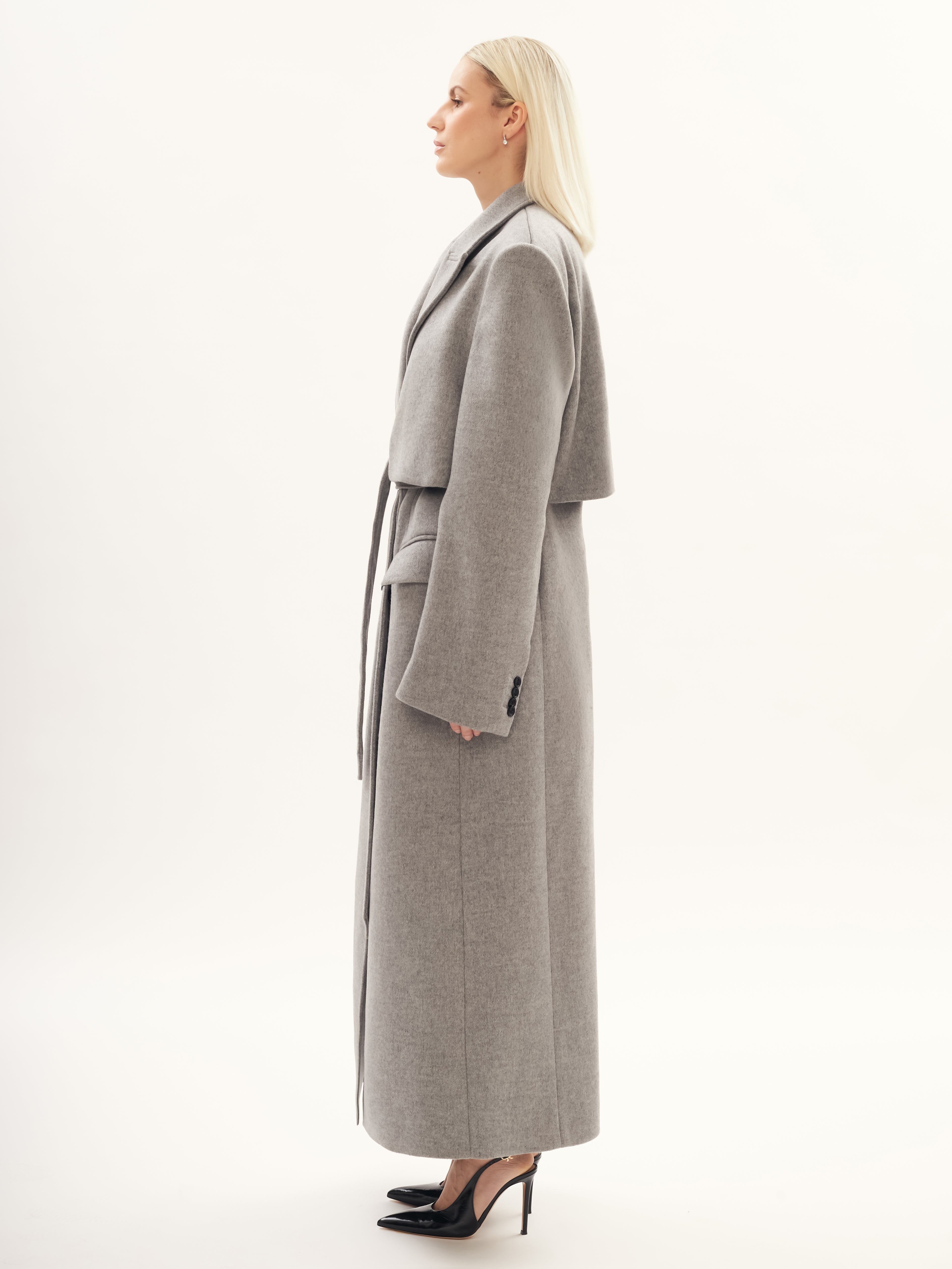 Inverno Trench Coat in Grey