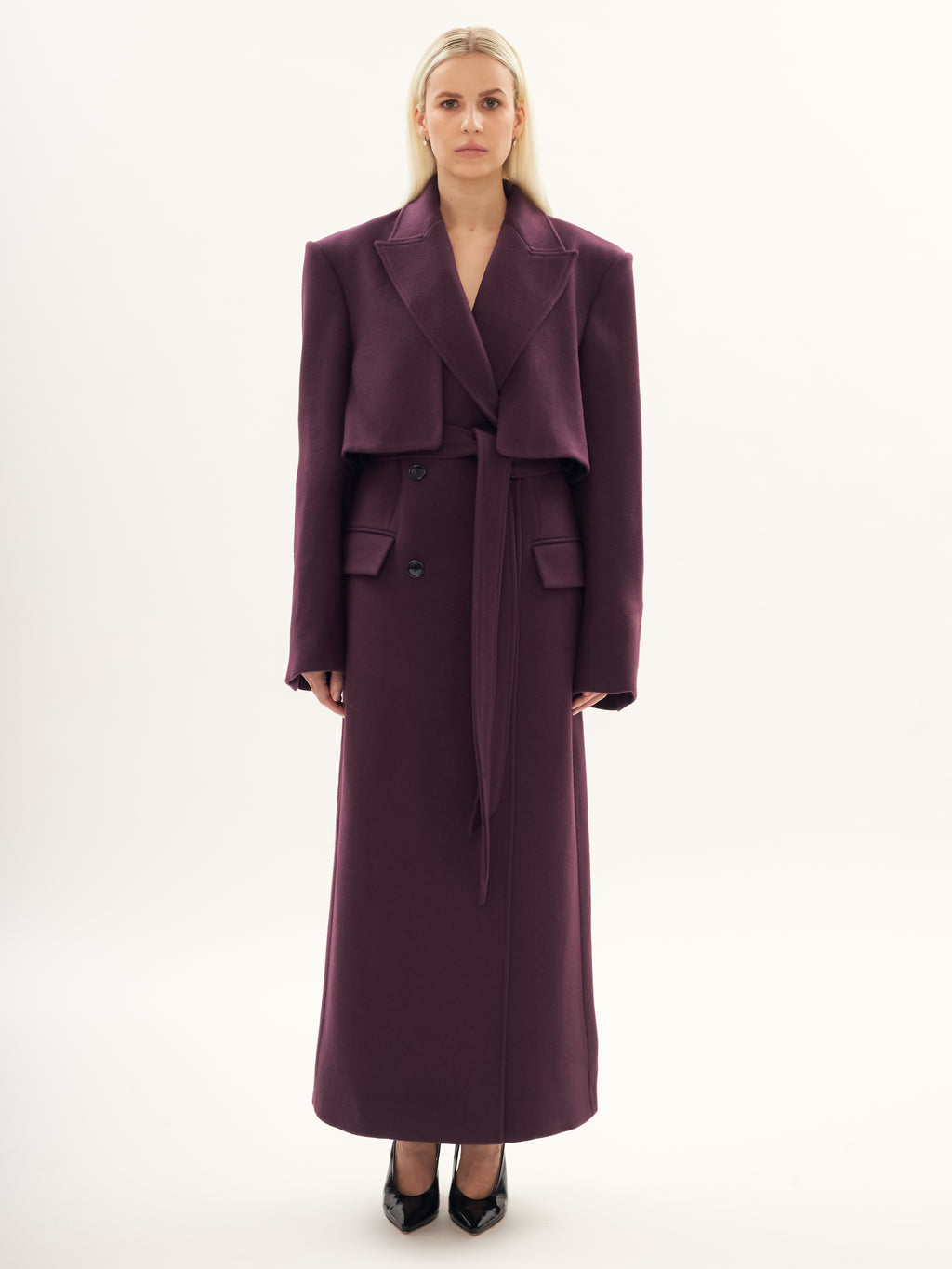 Inverno Trench Coat in Plum