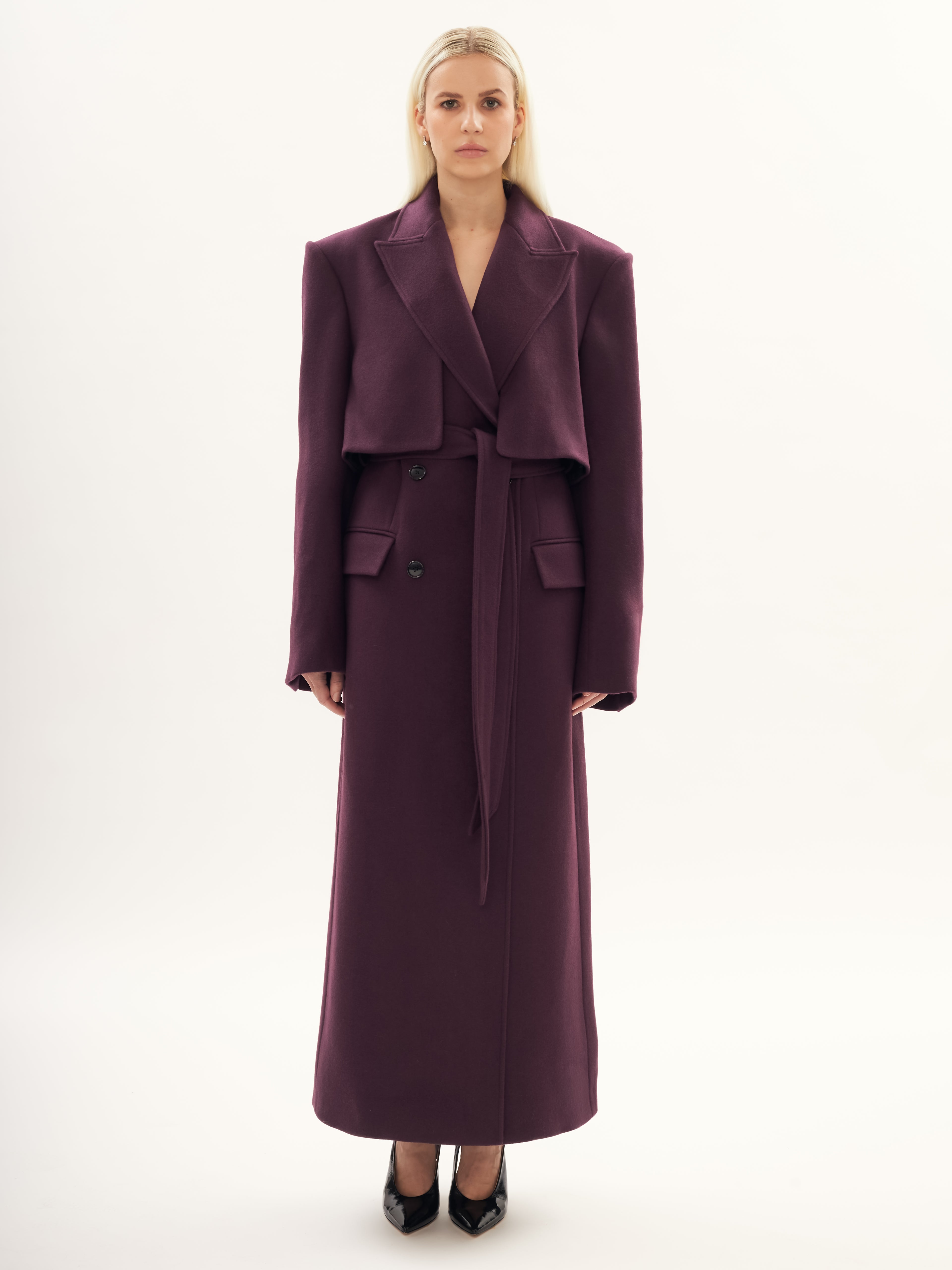 Inverno Trench Coat in Plum