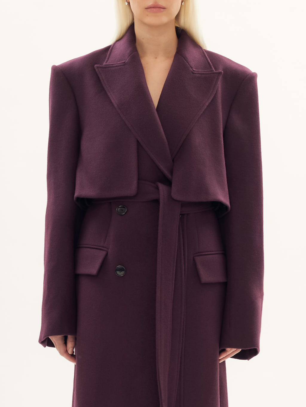 Inverno Trench Coat in Plum
