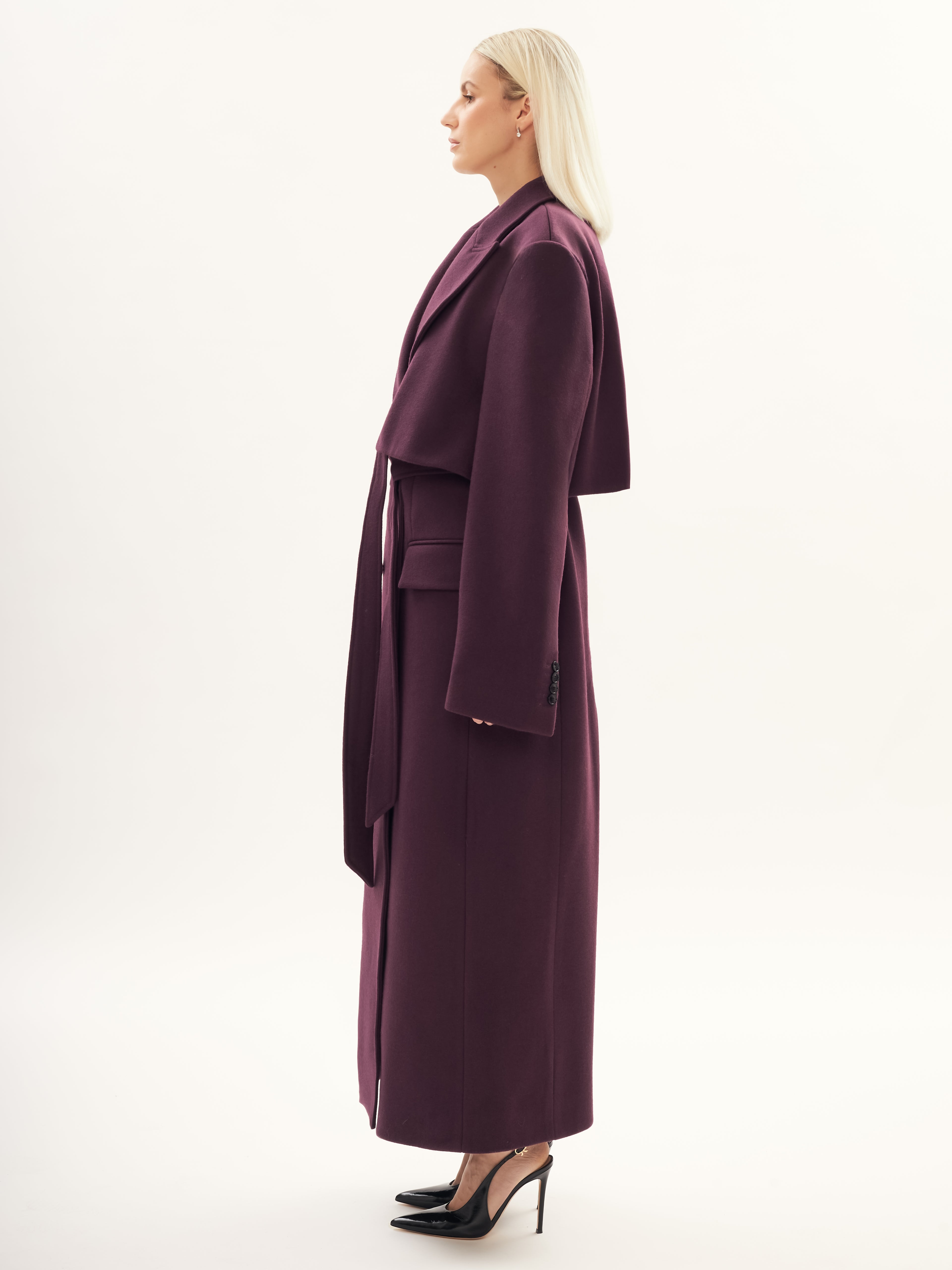 Inverno Trench Coat in Plum