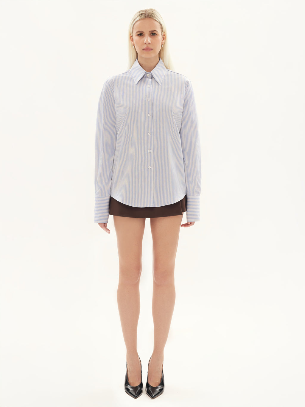Oversized Poplin Striped Shirt