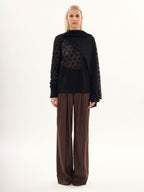 Pizzo Scarf Blouse in Black