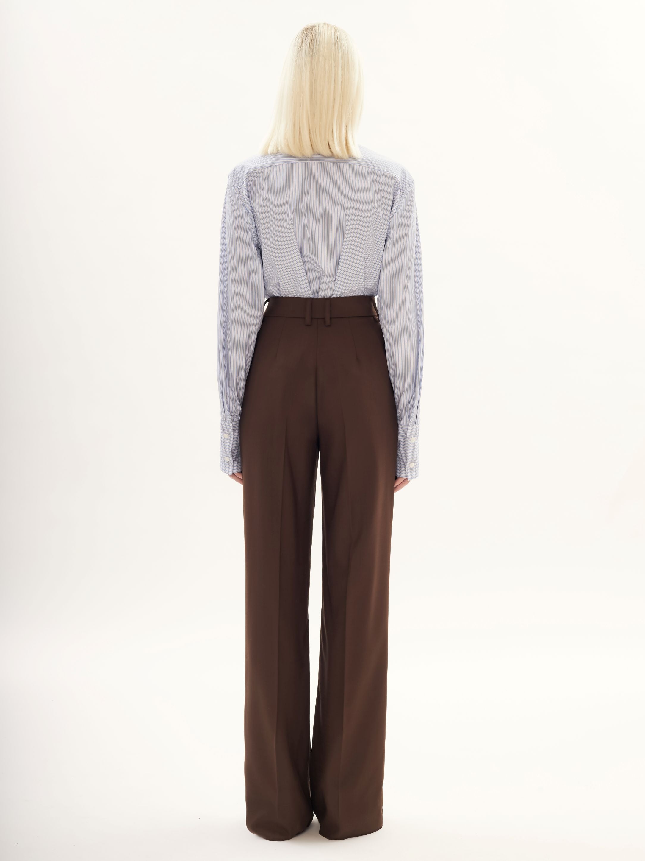 Wide-leg Tailored Pants in Brown