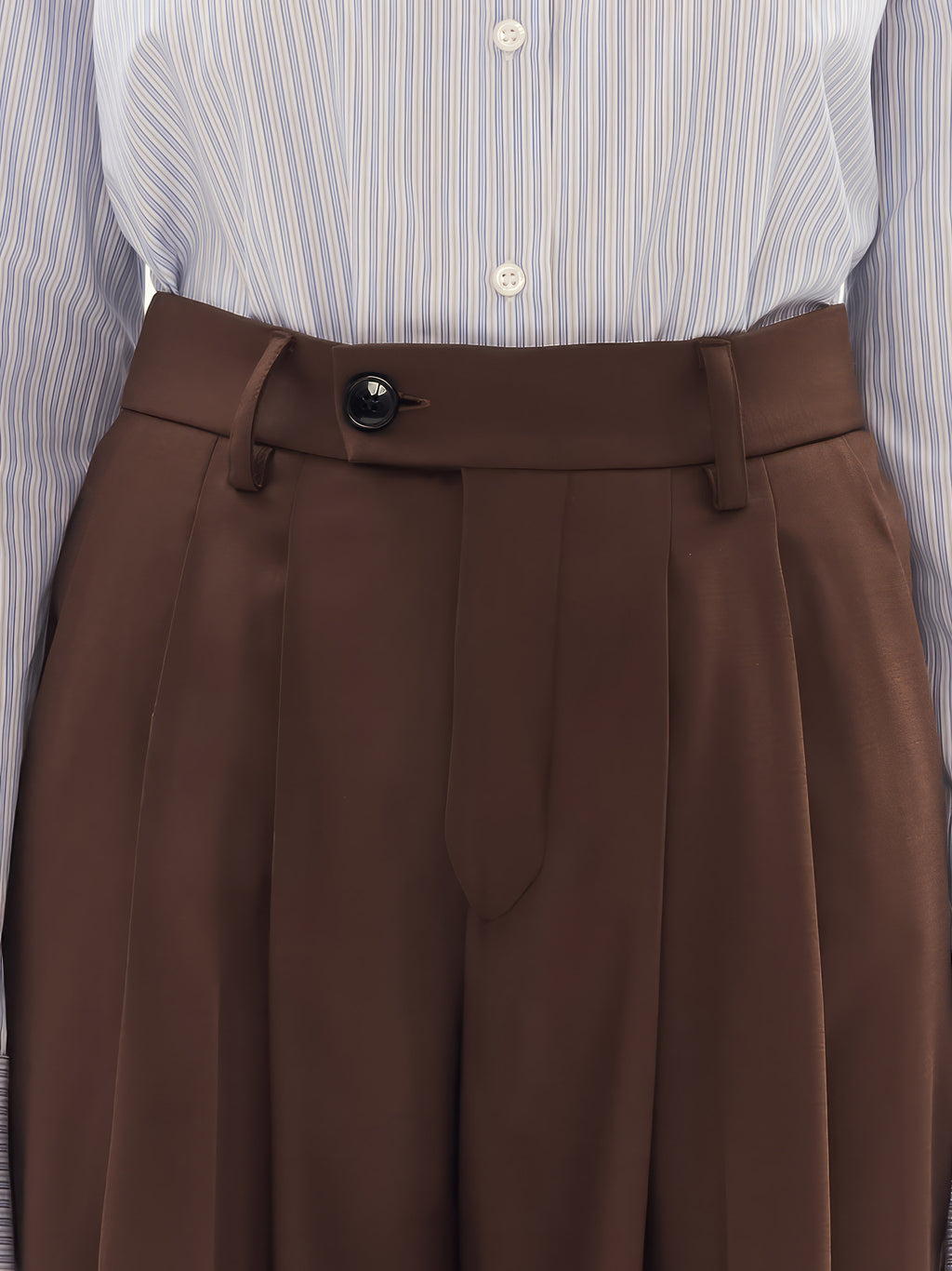 Wide-leg Tailored Pants in Brown