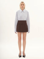 Wool Mini Skirt in Brown